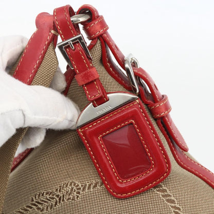 Prada Logo Zip Crossbody Bag Canvas, BEIGE, CANVAS, Shoulder bag