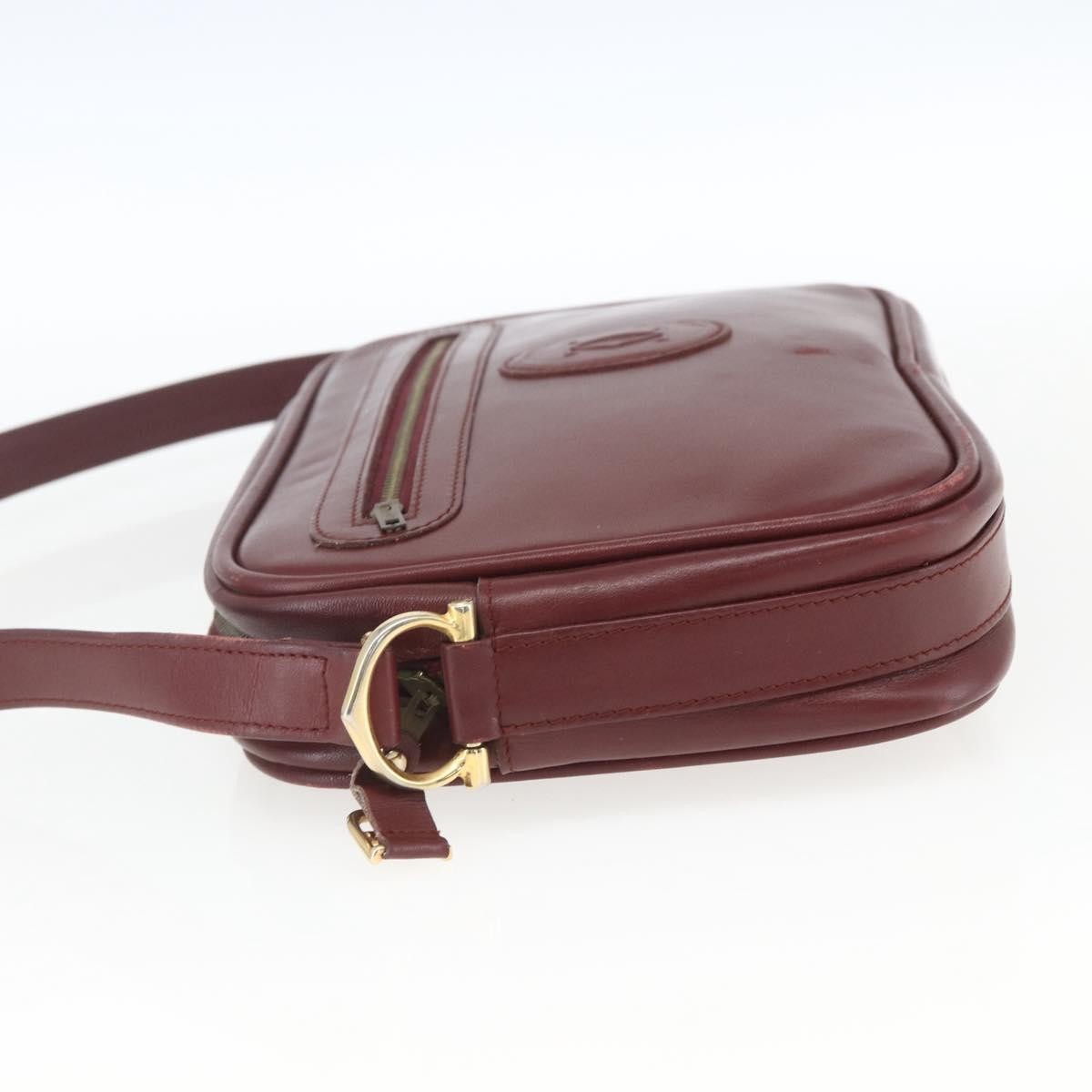 cartier Must de Cartier Shoulder Bag Leather, BURGUNDY, LEATHER, Shoulder bag