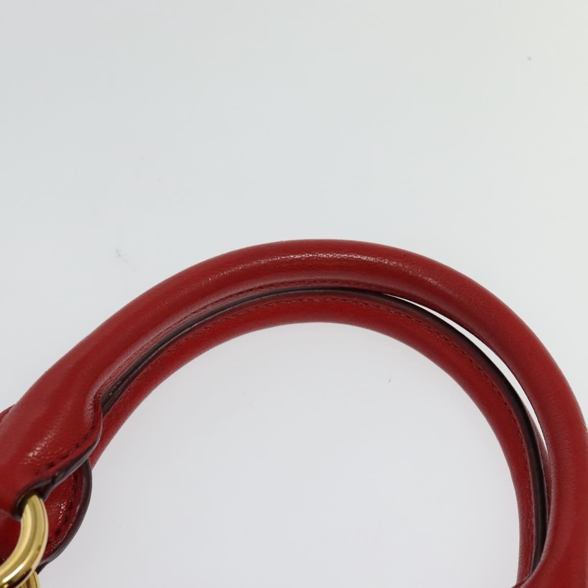 Miu Miu Madras Convertible Lock Tote Leather, RED, LEATHER, Handbag