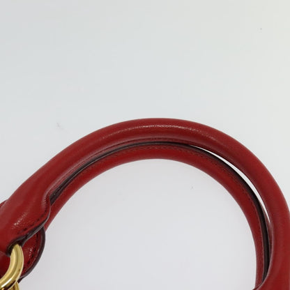 Miu Miu Madras Convertible Lock Tote Leather, RED, LEATHER, Handbag