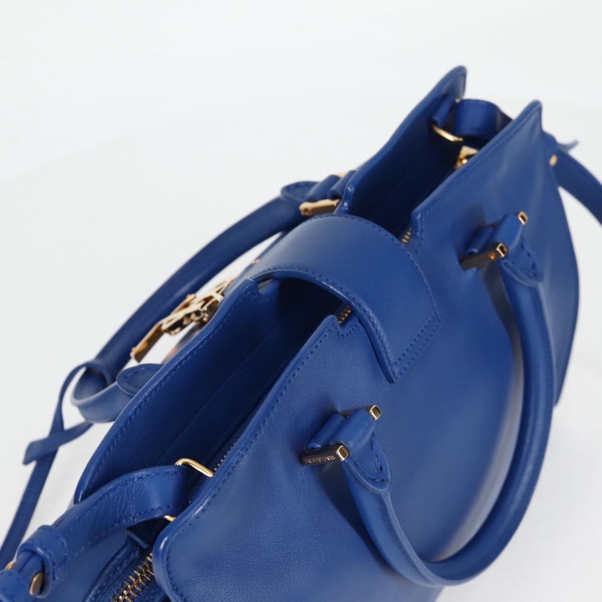 Saint Laurent Monogram Cabas Leather, BLUE, LEATHER, Handbag