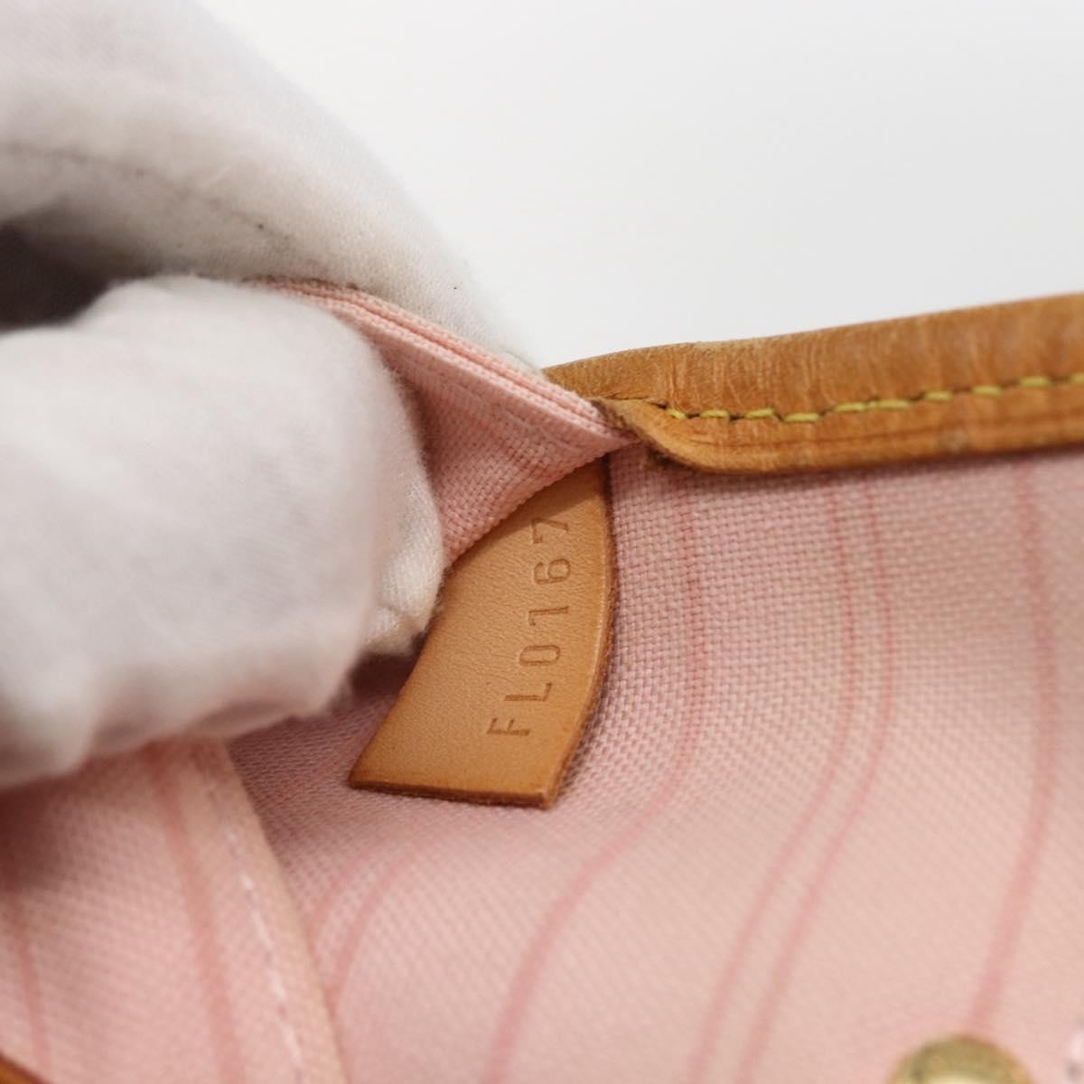 Louis Vuitton Neverfull Tote Damier azur, WHITE, CANVAS, Tote bag