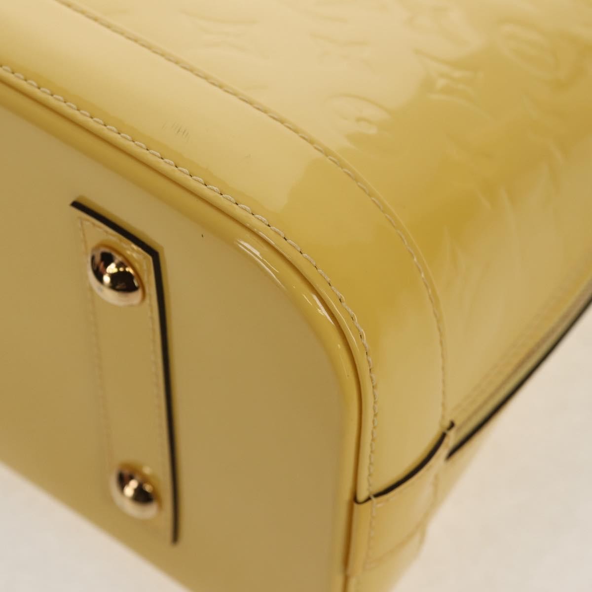 Louis Vuitton Alma Handbag Monogram Vernis, YELLOW, PATENT_LEATHER, Handbag