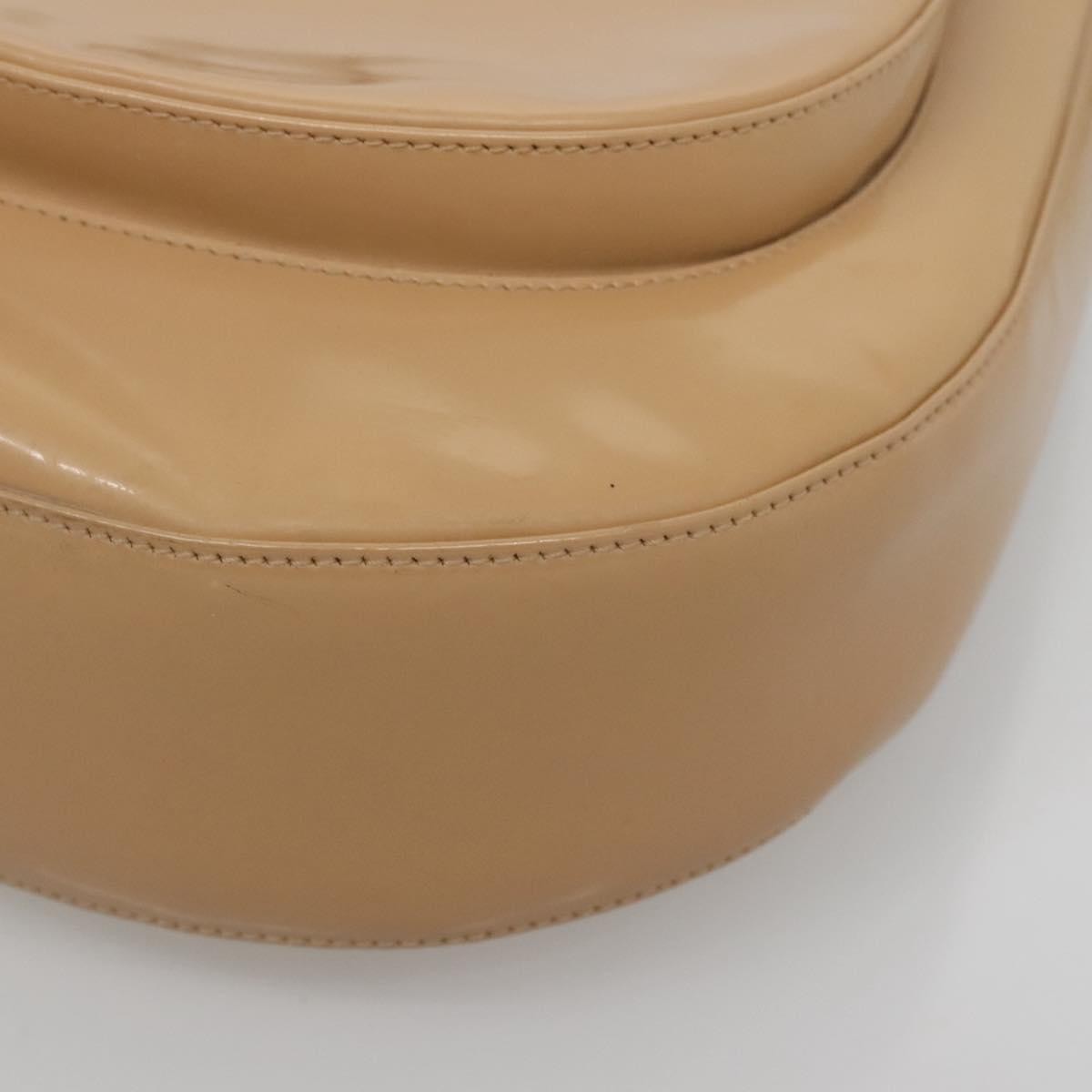 Salvatore Ferragamo Gancini Shoulder Bag Patent Leather, BEIGE, PATENT_LEATHER, Shoulder bag