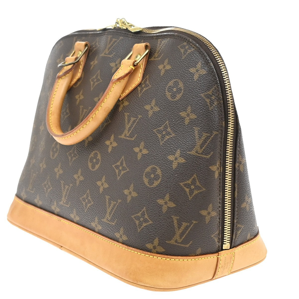Louis Vuitton Alma Voyage Handbag Monogram Canvas, BROWN, LEATHER, Handbag