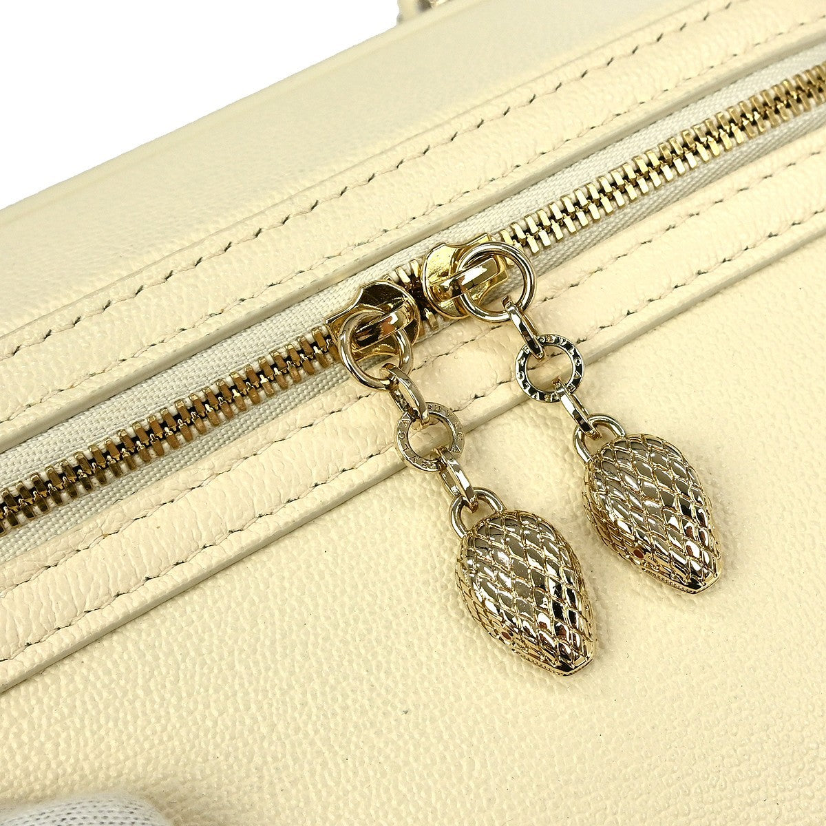 Bvlgari Forever Serpenti Vanity Bag Leather, BEIGE, LEATHER, Handbag