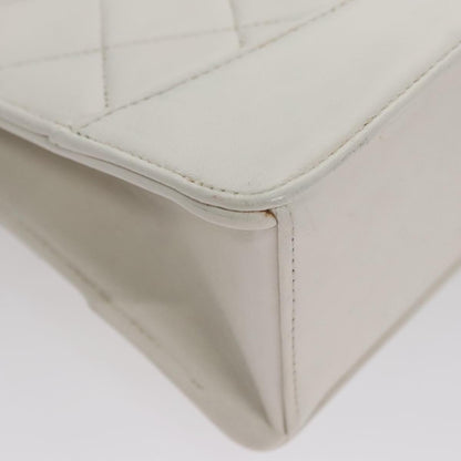 Chanel Flap Clutch Shearling, WHITE, LEATHER, Clutche & pouche