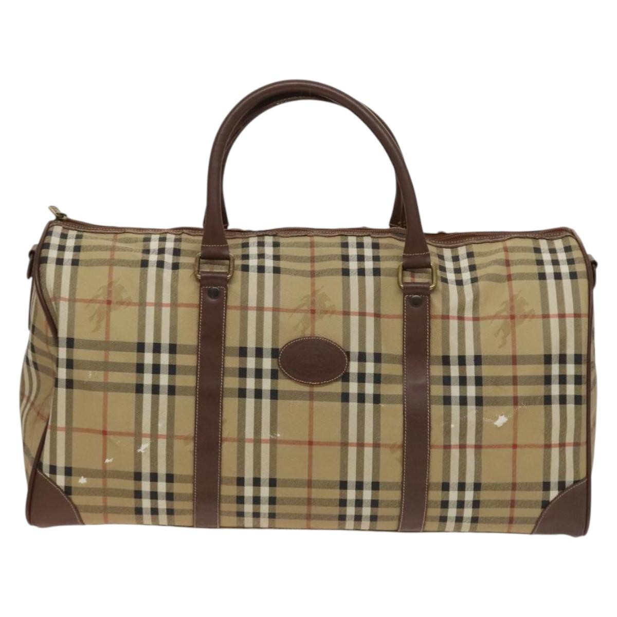 Burberry Nova check boston bag Canvas, BEIGE, PVC, Travel bag