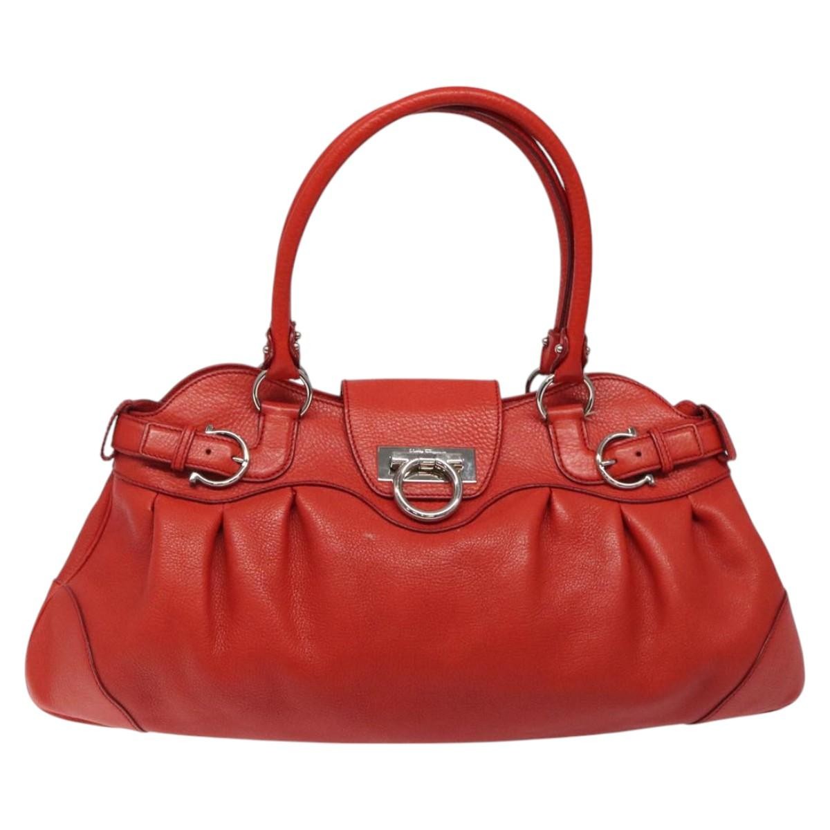 Salvatore Ferragamo Marisa Satchel Leather, RED, LEATHER, Shoulder bag
