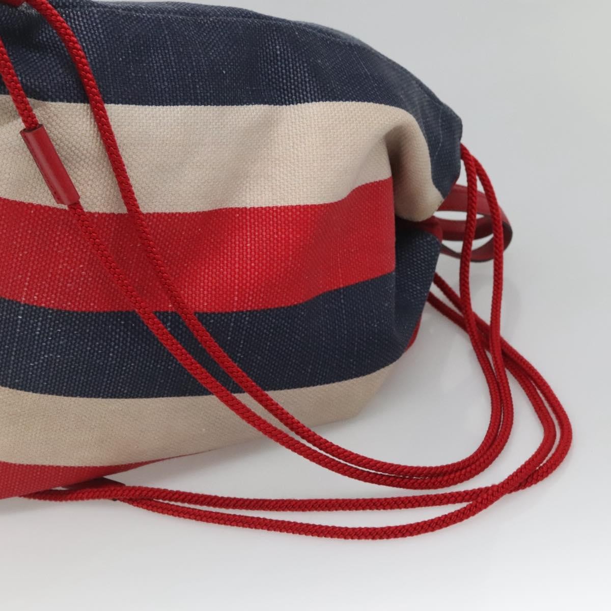Gucci Logo Drawstring Backpack Striped Canvas, Multicolour, Canvas, Backpack