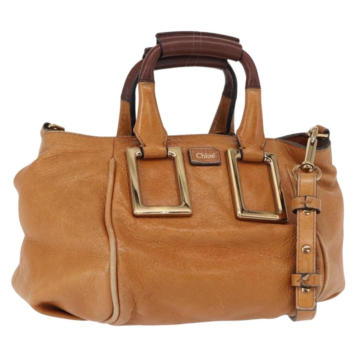 Chloe Ethel Handbag Leather, BROWN, LEATHER, Handbag