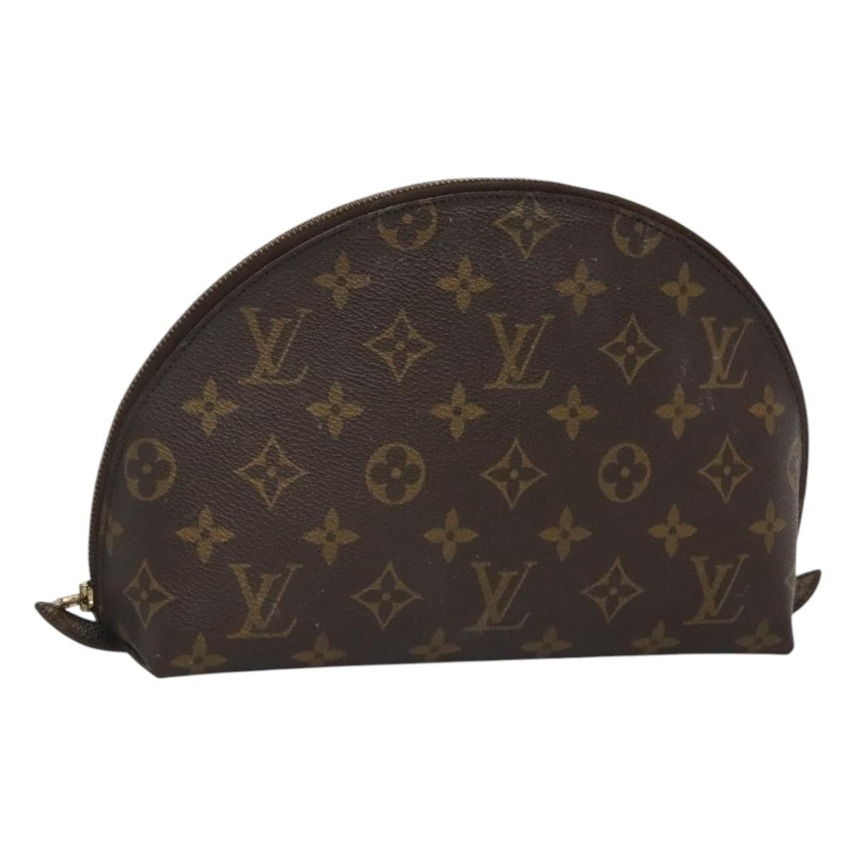 Louis Vuitton Trousse demi ronde Canvas, BROWN, CANVAS, Toiletry Case