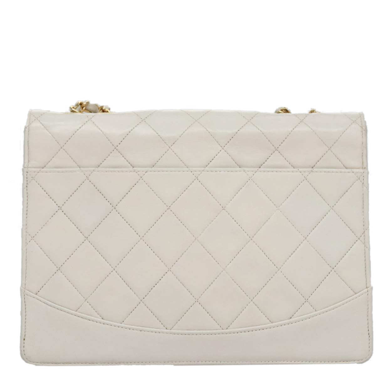 Chanel Flap Clutch Shearling, WHITE, LEATHER, Clutche & pouche