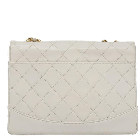 Chanel Flap Clutch Shearling, WHITE, LEATHER, Clutche & pouche