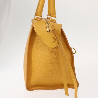 Celine Ring Bag Leather, YELLOW, LEATHER, Tote bag