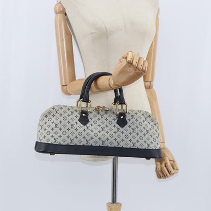 Louis Vuitton Alma Handbag Mini Lin, BLUE, CANVAS, Handbag