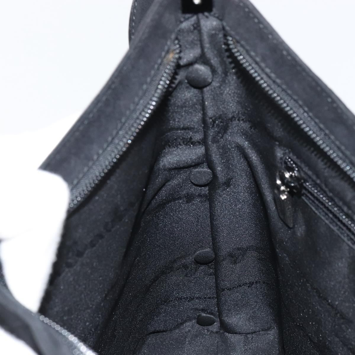 Salvatore Ferragamo Vintage Shoulder Bag Suede, BLACK, SUEDE, Shoulder bag