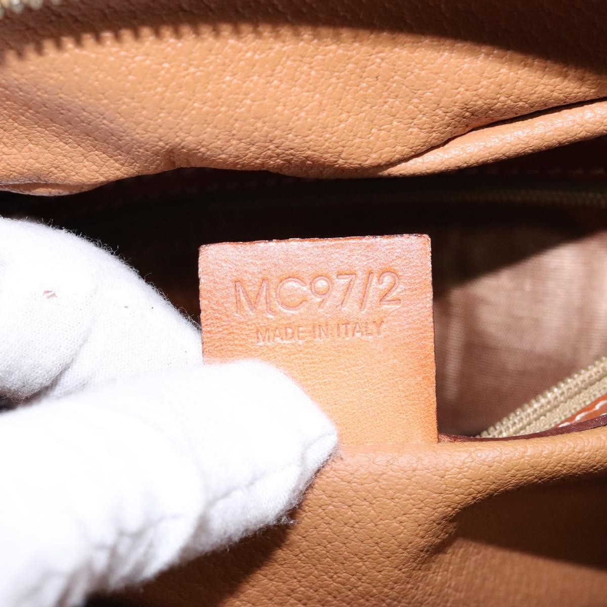 Celine Macadam Handbag Macadam with leather, BROWN, CANVAS, Handbag