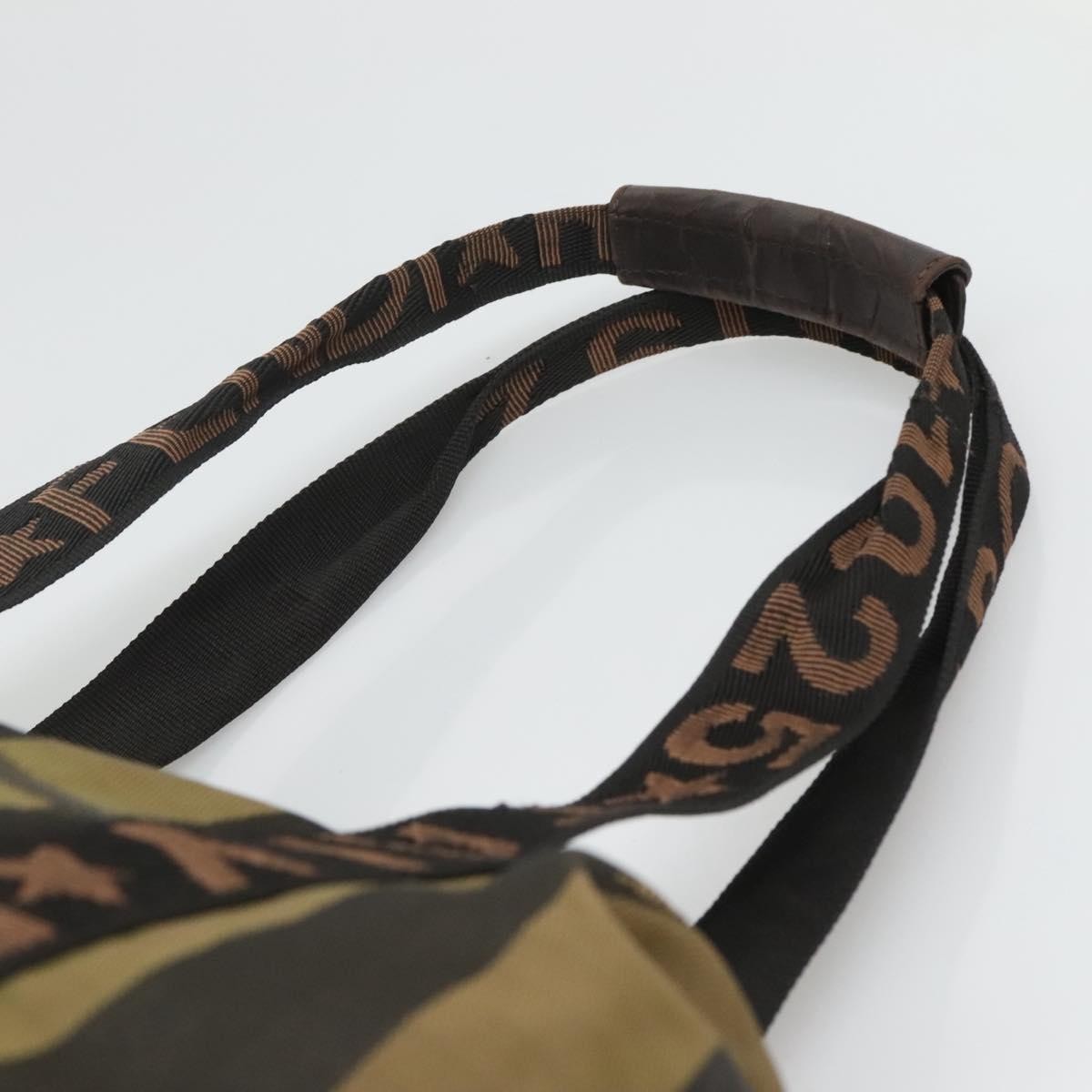 Fendi Vintage Logo Pequin Weekender Bag Canvas, BROWN, NYLON, Tote bag