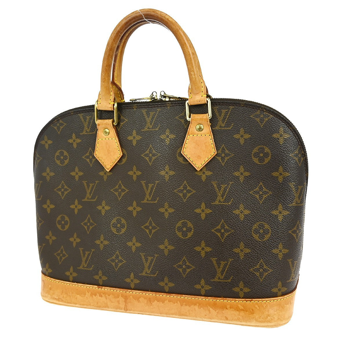 Louis Vuitton Alma Handbag Monogram Canvas, BROWN, CANVAS, Handbag