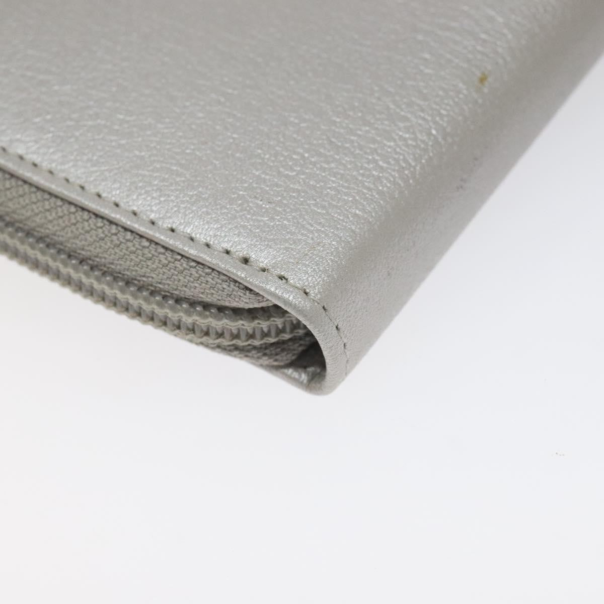 Chanel Camellia Zip Around Organizer Leather, SILVER, LEATHER, Wallets