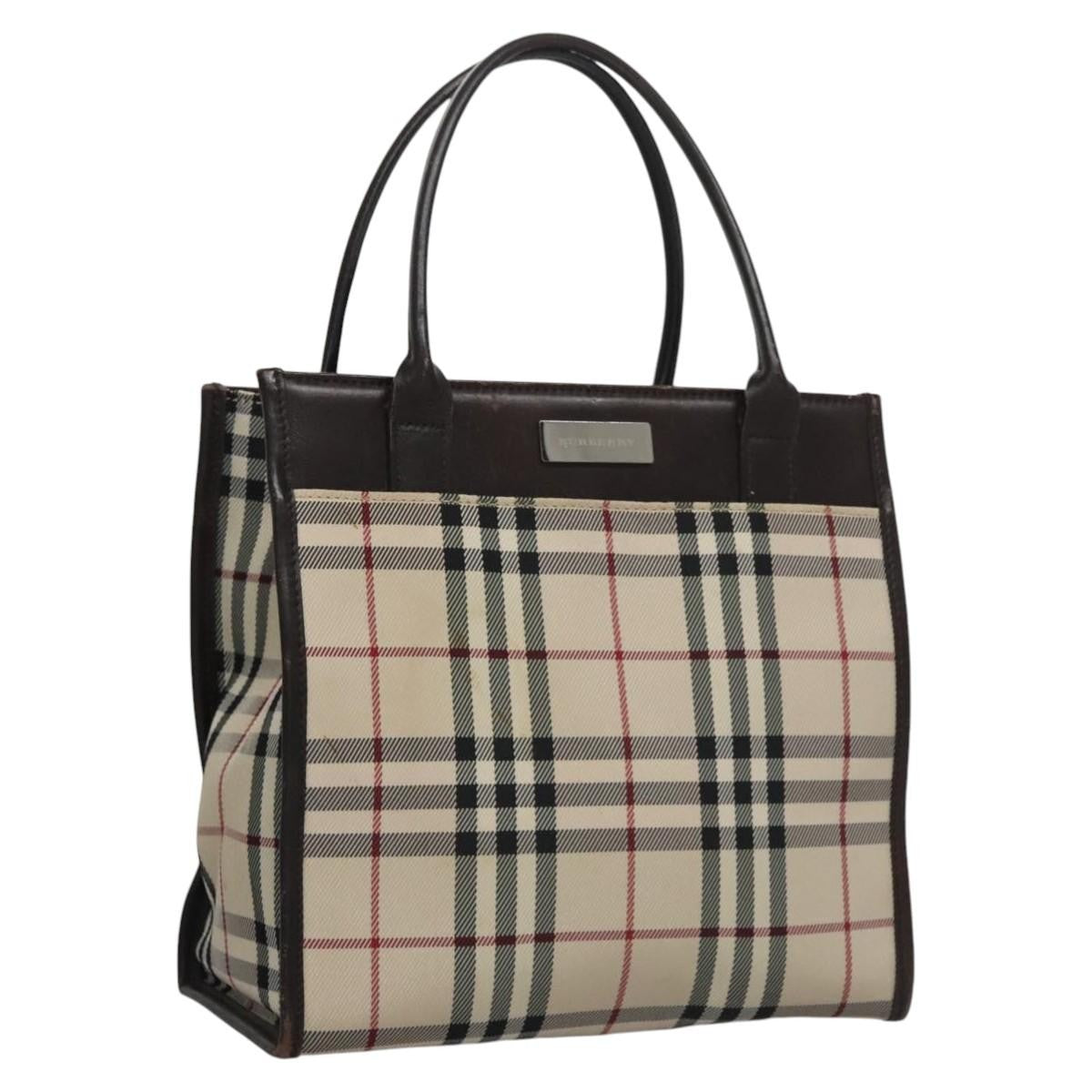 Burberry Nova Check Tote Canvas and Leather, BEIGE, CANVAS, Handbag
