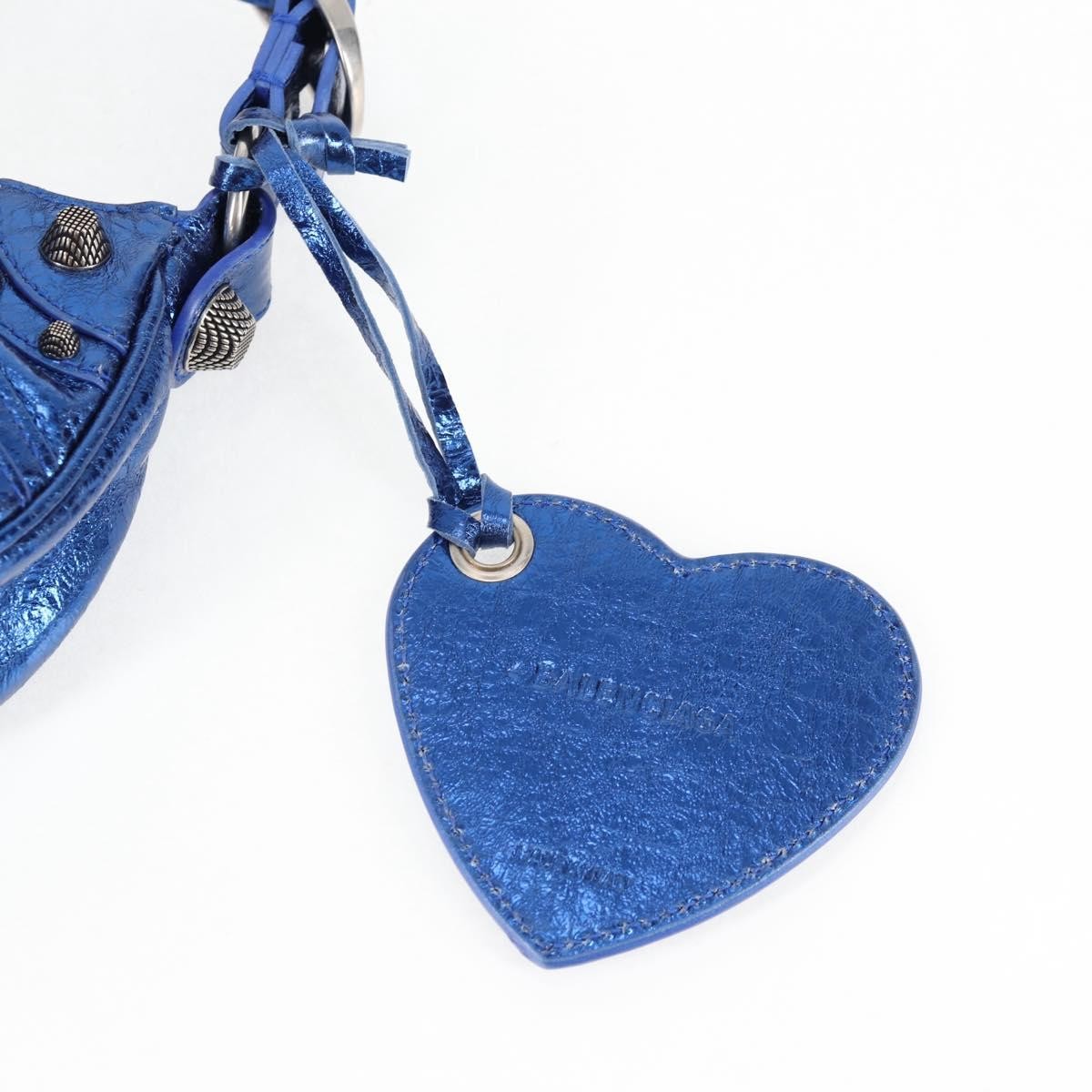 Balenciaga Le Cagole Giant Studs Shoulder Bag Leather, BLUE, LEATHER, Shoulder bag