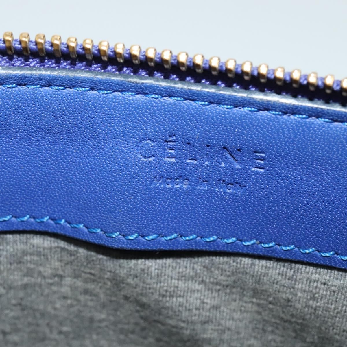 Celine Trio Crossbody Bag Leather, BLUE, LEATHER, Shoulder bag