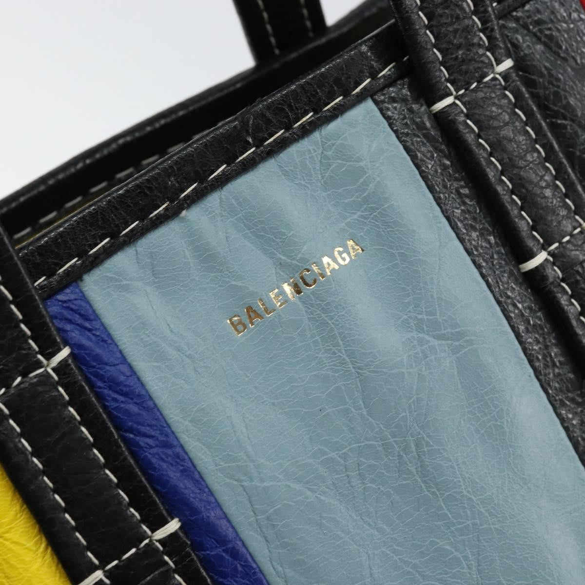 Balenciaga Bazar Convertible Tote Striped Leather, MULTICOLOUR, LEATHER, Tote bag