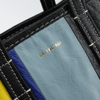 Balenciaga Bazar Convertible Tote Striped Leather, MULTICOLOUR, LEATHER, Tote bag
