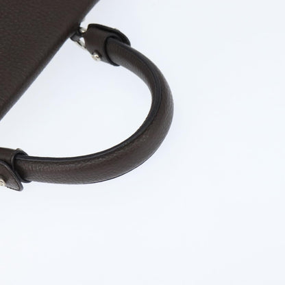 Salvatore Ferragamo Gancini handbag Leather, BROWN, LEATHER, Handbag