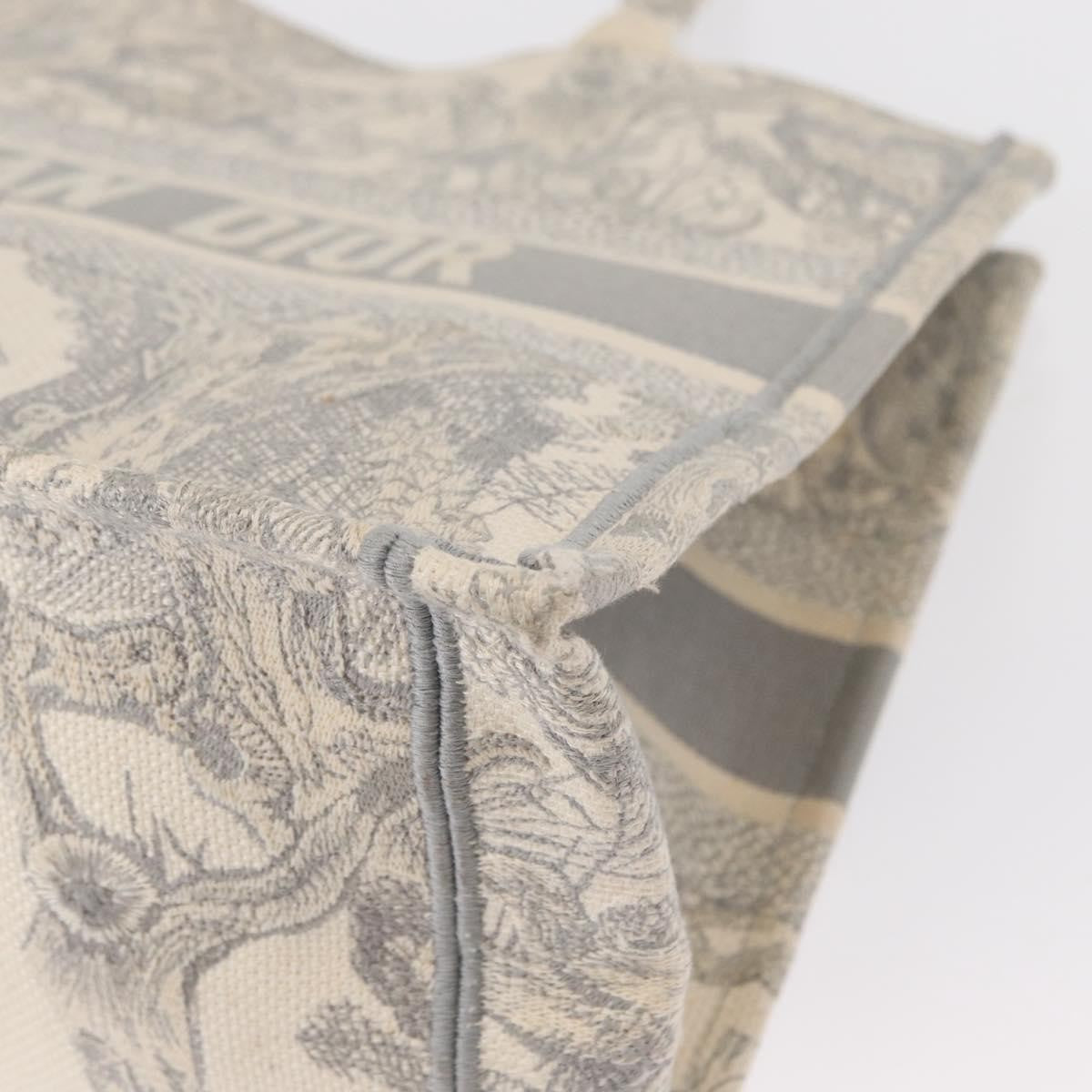 Christian Dior Book Tote Embroidered Canvas, GRAY, CANVAS, Tote bag