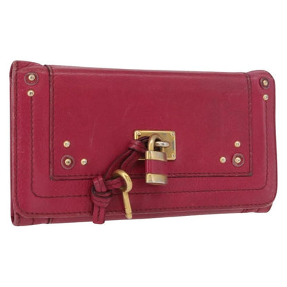 Chloe Paddington Wallet Leather, PINK, LEATHER, Wallets
