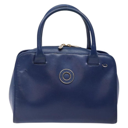 Celine Circle Logo Handbag Leather, BLUE, LEATHER, Handbag