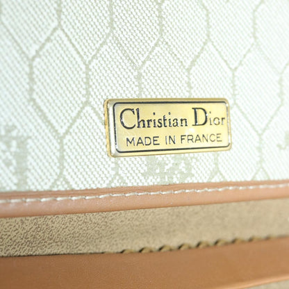 Christian Dior Vintage Honeycomb chain Canvas, BEIGE, PVC, Shoulder bag