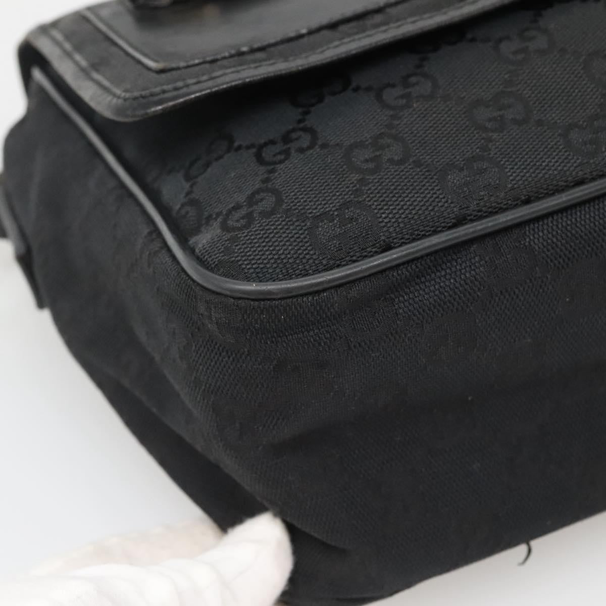 Gucci Flap Messenger Bag GG Coated Canvas, BLACK, CANVAS, Shoulder bag