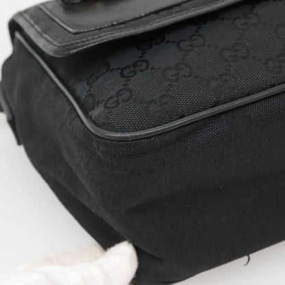 Gucci Flap Messenger Bag GG Coated Canvas, BLACK, CANVAS, Shoulder bag