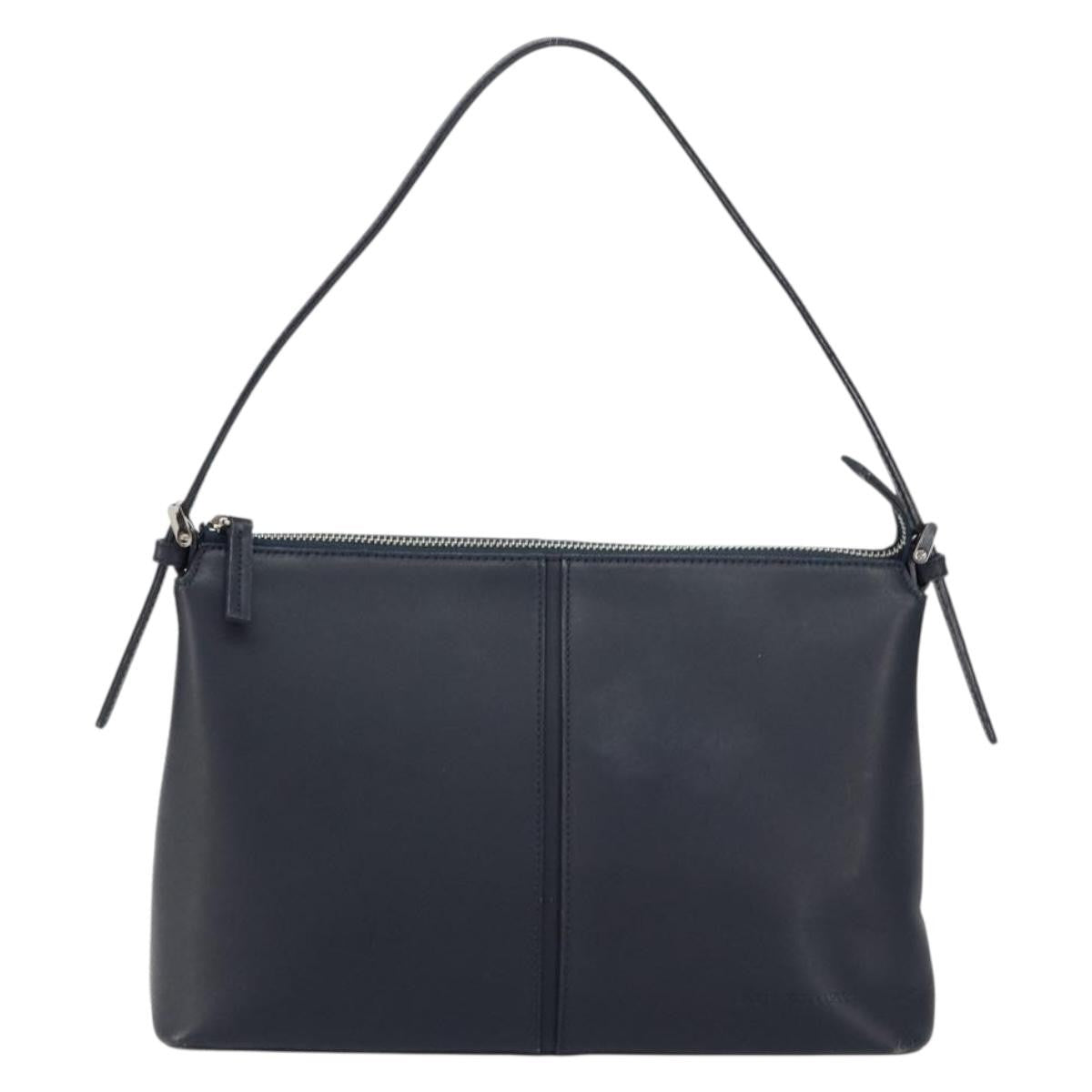 Burberry Vintage Shoulder Bag Leather, NAVY, LEATHER, Shoulder bag