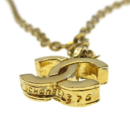 Chanel Vintage CC Pendent Necklace Plated Metal, GOLD, GOLD_PLATED, Necklace