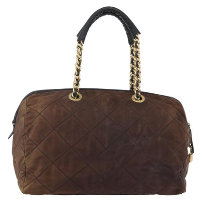 Prada Vintage Chain Handbag Tessuto, BROWN, NYLON, Handbag