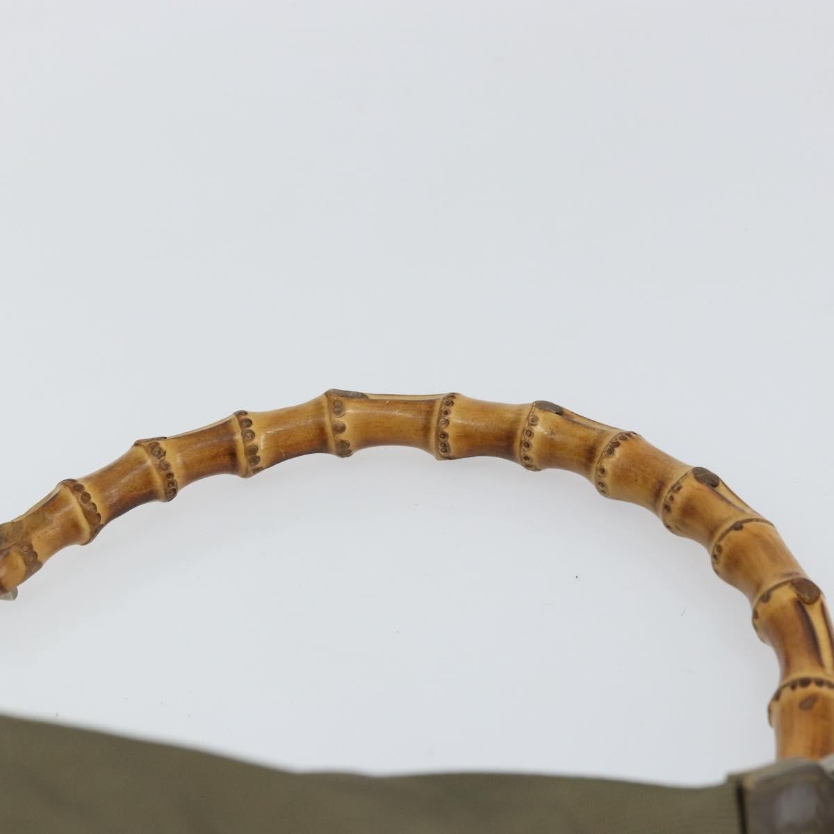 Gucci Vintage Bamboo Shoulder Bag Nylon, KHAKI, NYLON, Shoulder bag