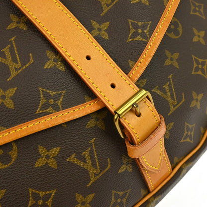 Louis Vuitton Saumur Handbag Monogram Canvas, Brown, Canvas, Shoulder Bag