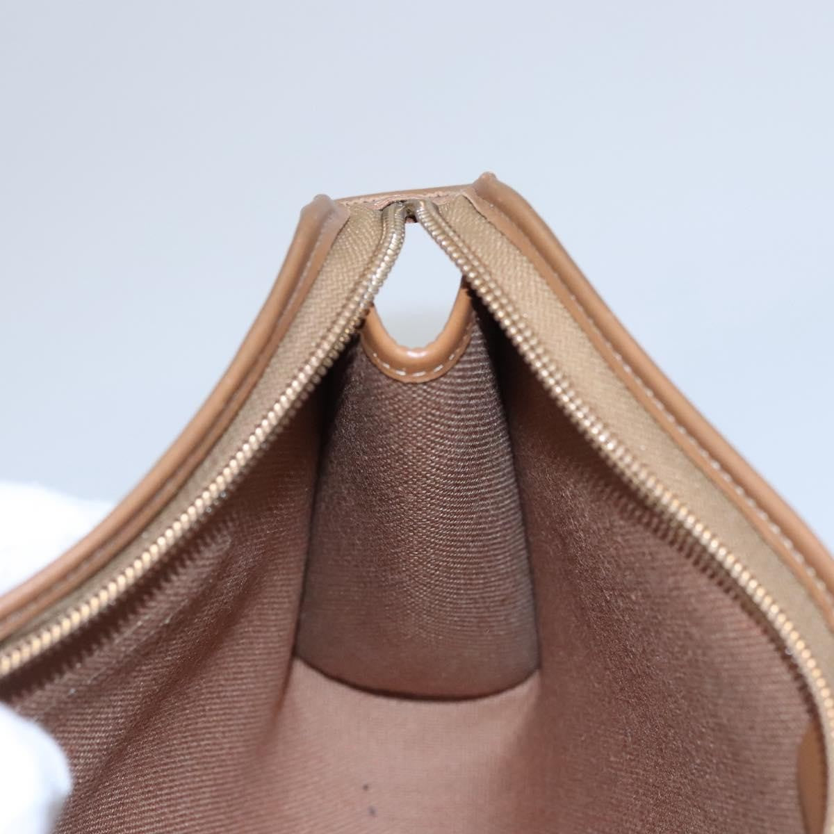 Christian Dior Vintage Honeycomb Zip Pouch Coated Canvas, BEIGE, PVC, Clutche & pouche