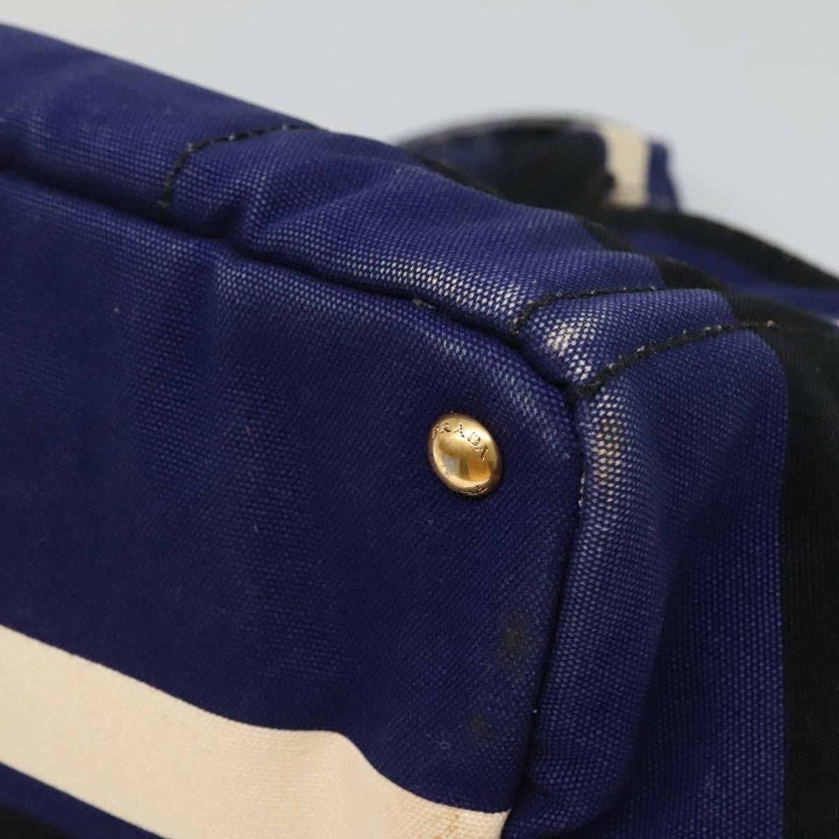 Prada Canapa Open Tote Canvas, BLUE, CANVAS, Tote bag