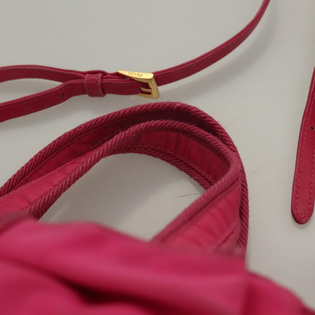 Prada Logo Bow Convertible Tote Tessuto with Leather, PINK, NYLON, Tote bag