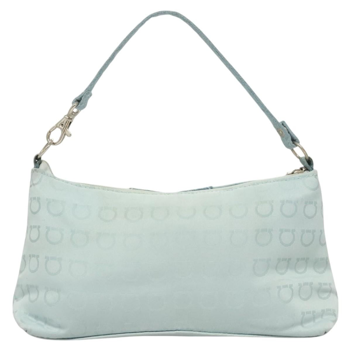 Salvatore Ferragamo Vintage Gancini Pochette Nylon, BLUE, NYLON, Clutche & pouche