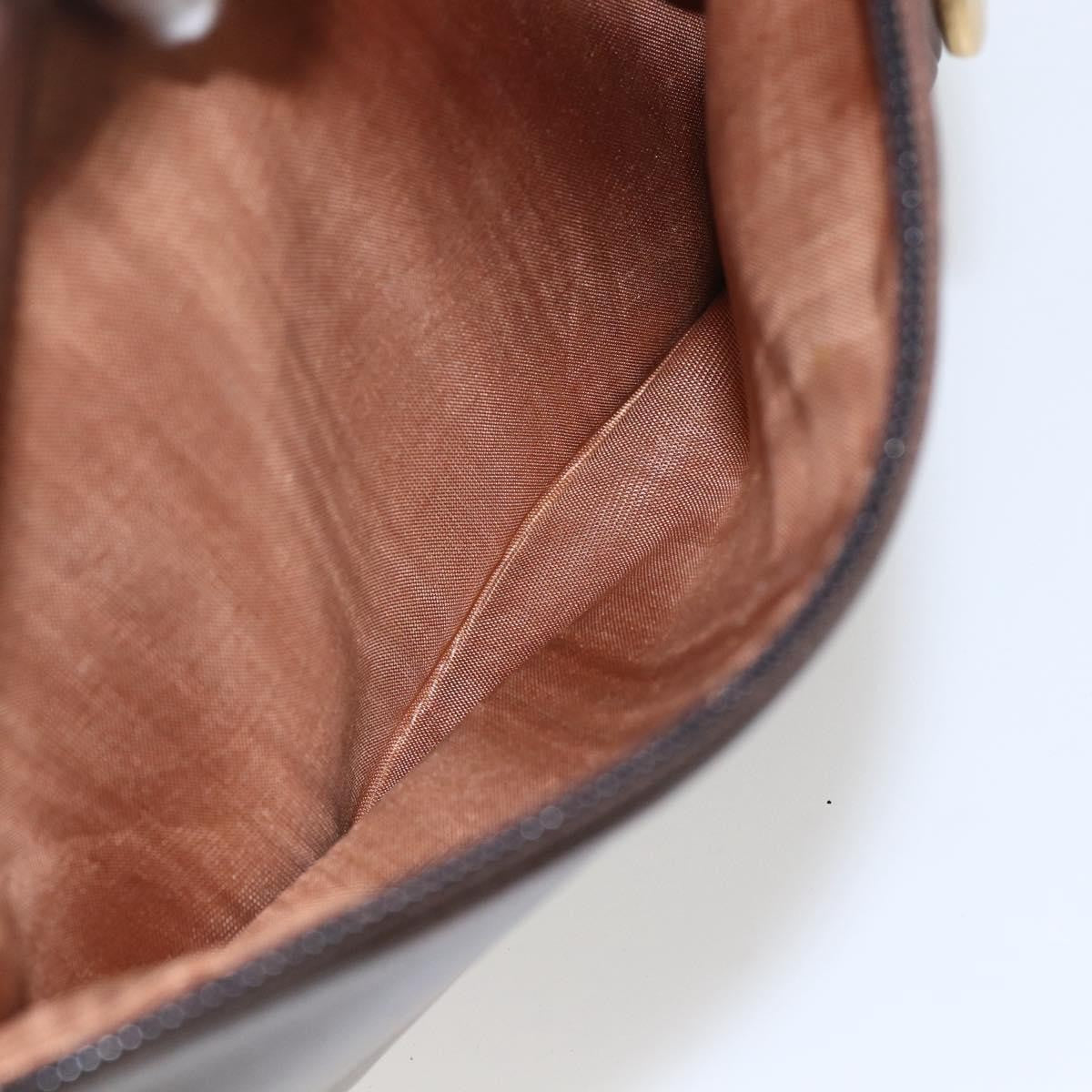 Celine Circle Logo Handbag Leather, BROWN, LEATHER, Handbag