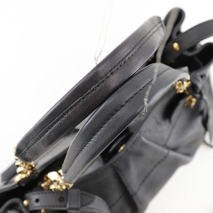 Salvatore Ferragamo W Chain Tote Leather, BLACK, LEATHER, Tote bag