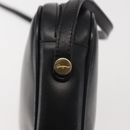 Salvatore Ferragamo Vala Shoulder Bag Leather, BLACK, LEATHER, Shoulder bag