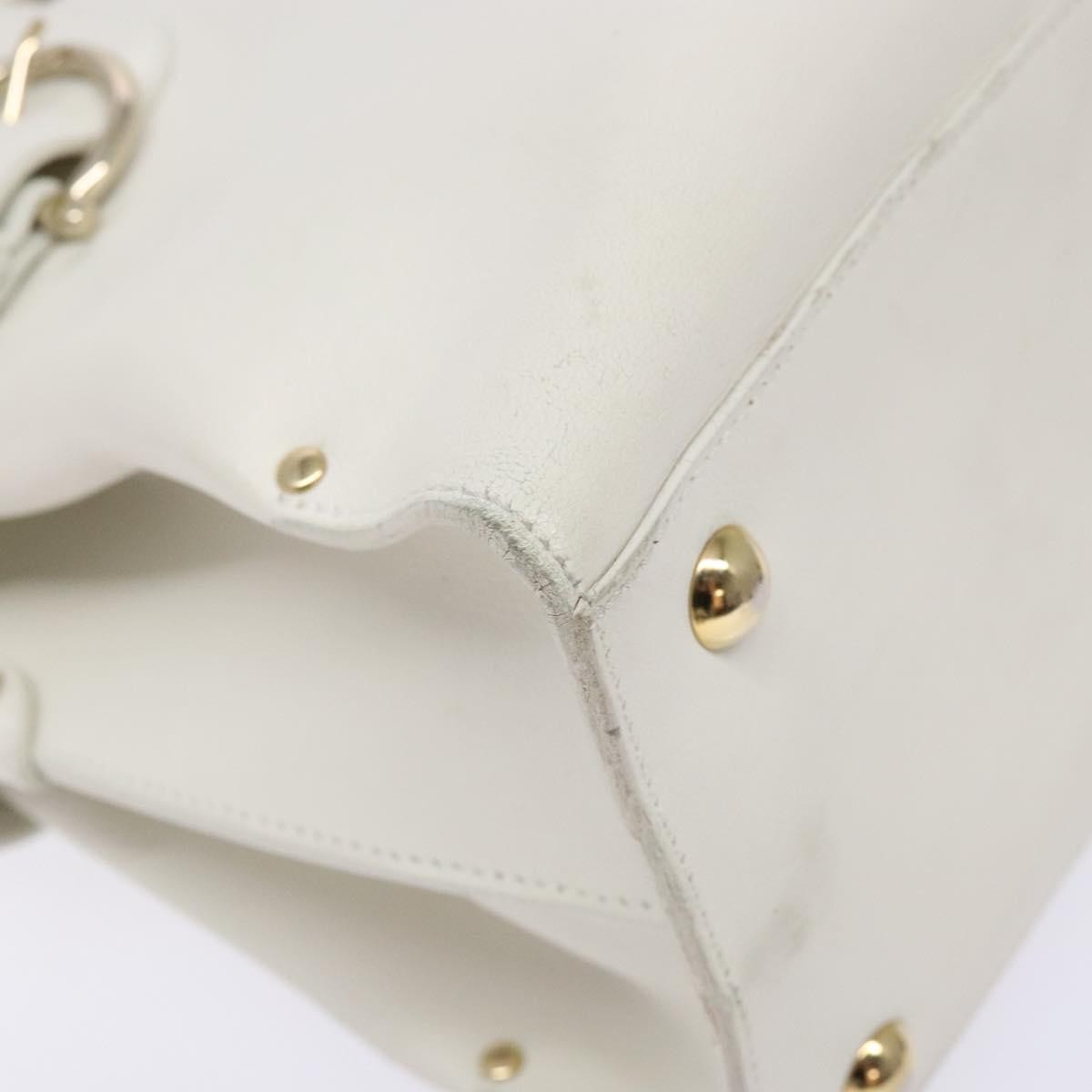 Salvatore Ferragamo Virna Satchel Leather, WHITE, LEATHER, Handbag